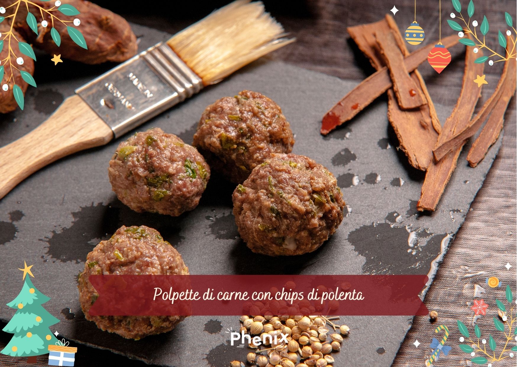 Polpette di carne con chips di polenta